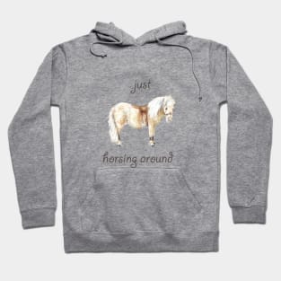 Just Horsing Around: Shetland Pony Illustration Hoodie